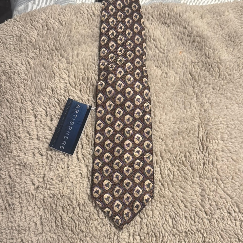 Brown Patterned Men's Tie